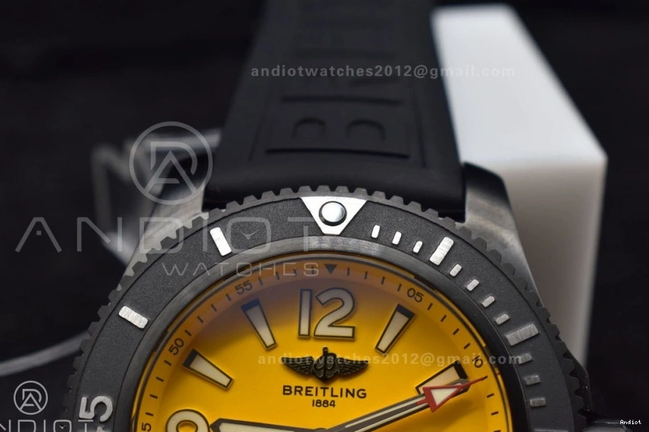 Bezel Superocean Strap Best Yellow TF on 44 Automatic Dial 1:1 Edition Black A2824 Rubber Black 0313